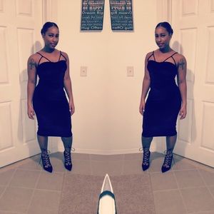 Fashion Nova black suede dress